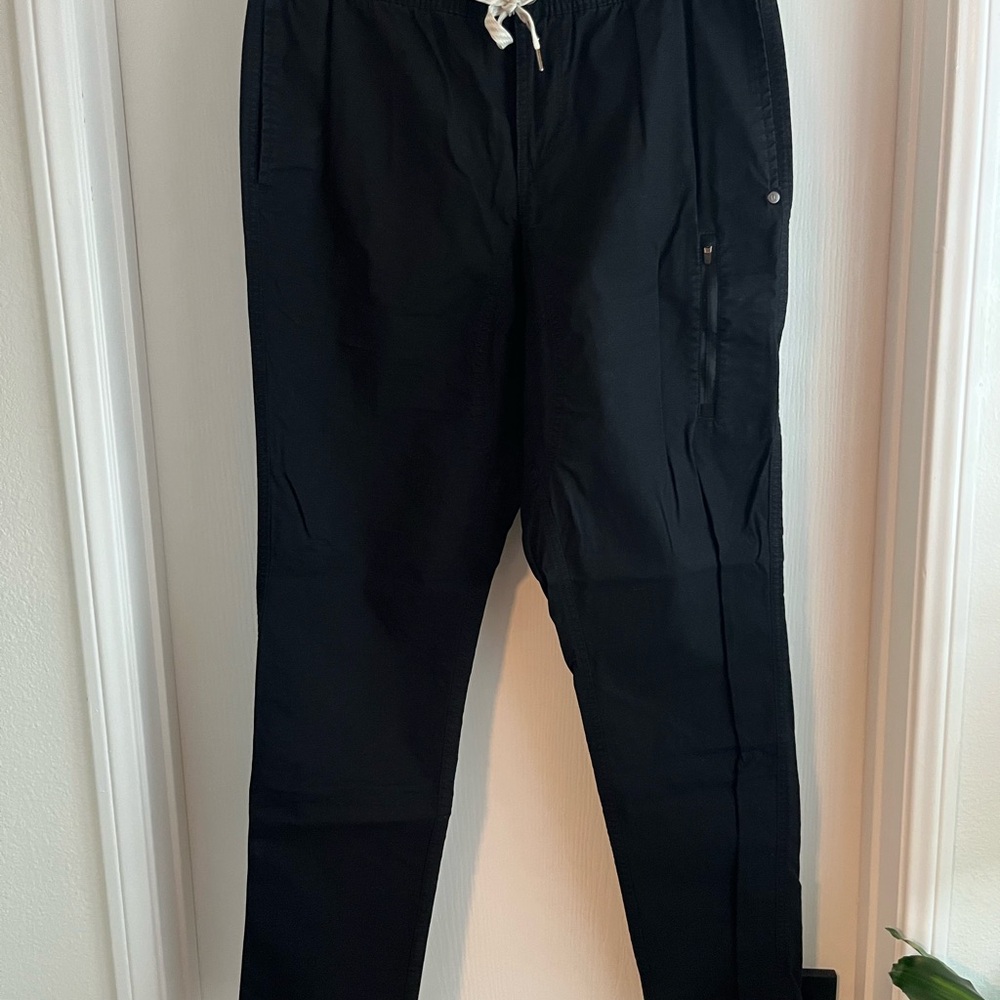 Men's Large Black Vuori Ripstop L Drawstring Performance Pants